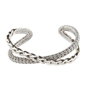 JOHN HARDY STERLING SILVER 925 BRAIDED CUFF BRACELET